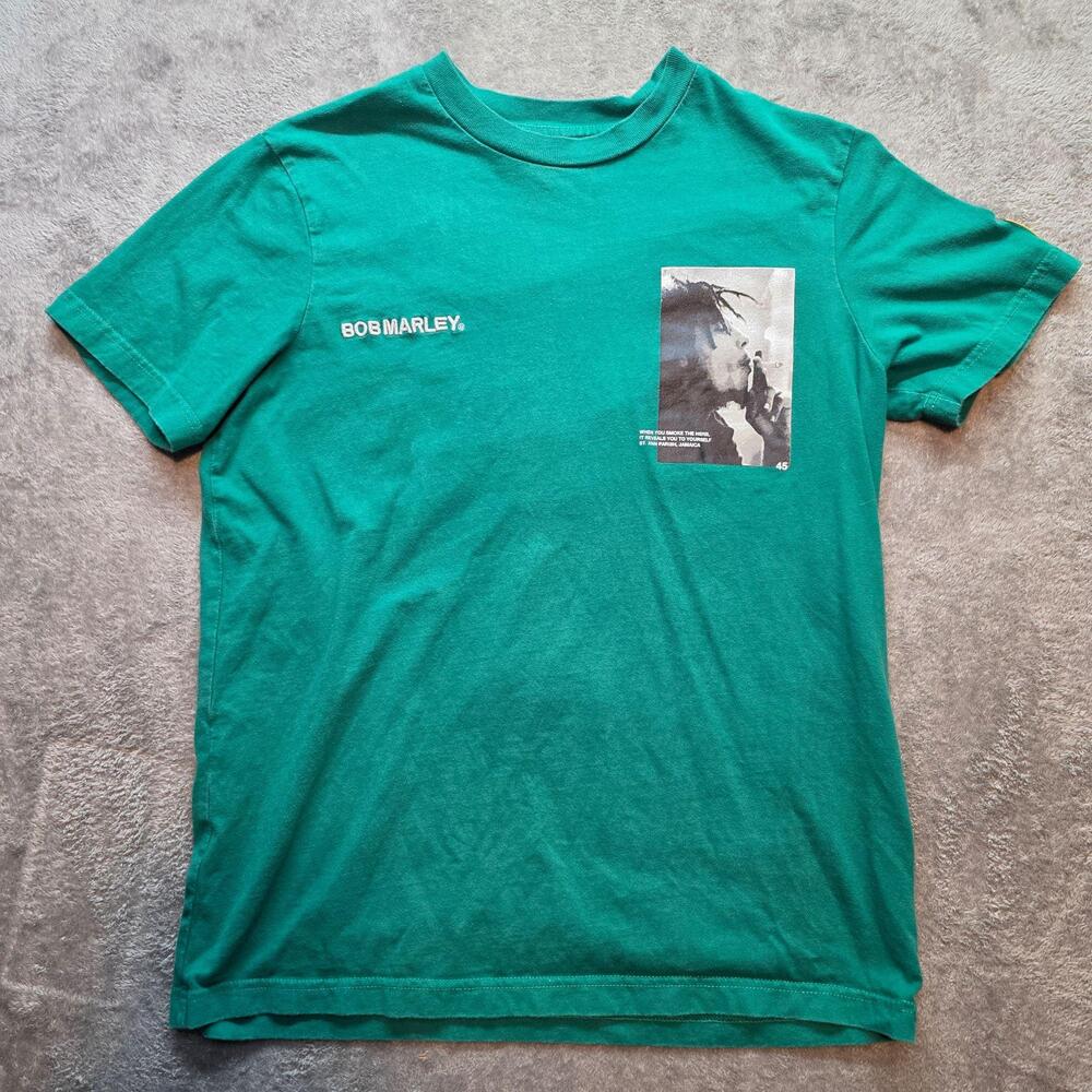 Bob Marley X Shoe Palace Shirt Mens S Green Reggae Peace Graphic Tee T-Shirt